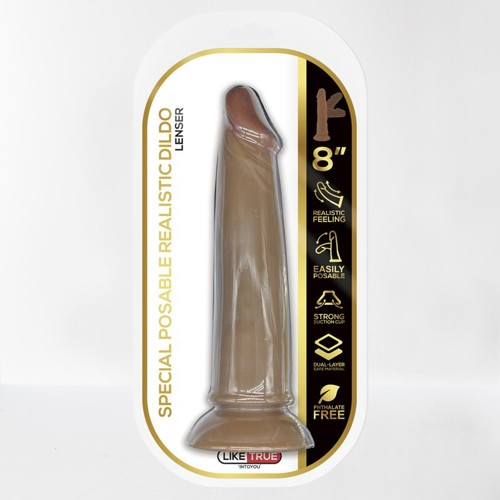 Intoyou LikeTrue dildo hiper realista articulable "Lenser" dual layer 20,5 cm marrón