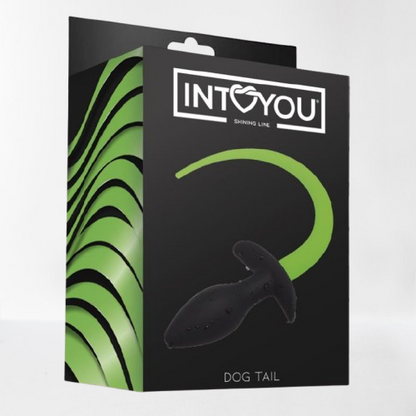 Intoyou "Shining Line" plug anal con cola (brilla en la oscuridad)