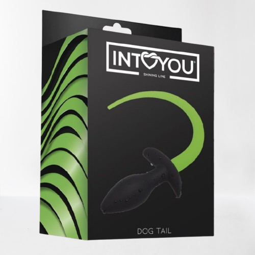 Intoyou "Shining Line" plug anal con cola (brilla en la oscuridad)