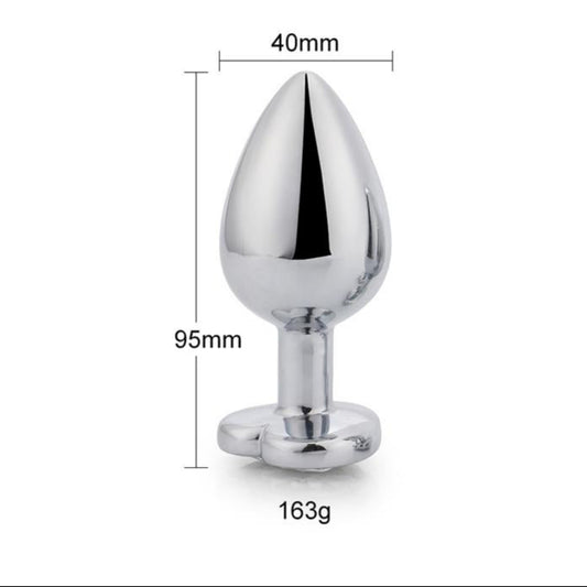 LateToBed Afterdark plug anal con joya blanca forma corazón talla L