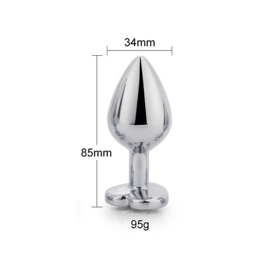 LateToBed Afterdark plug anal con joya blanca forma corazón talla M