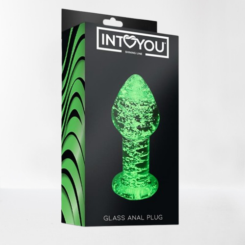 Intoyou "Shining Line" plug anal de cristal (brilla en la oscuridad)