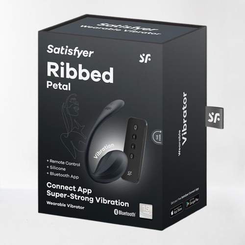 Satisfyer vibrador de braguita "Ribbed Petal" negro (con app)