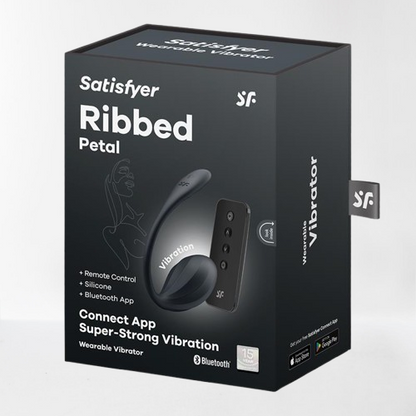 Satisfyer vibrador de braguita "Ribbed Petal" negro (con app)
