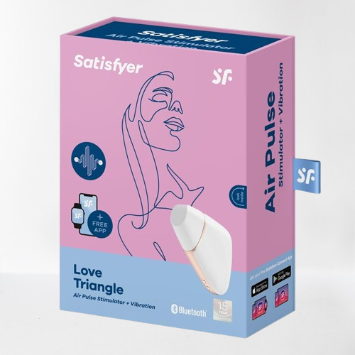 Satisfyer succionador de clítoris con vibración "Love Triangle" blanco (con app)