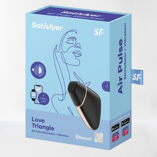Satisfyer succionador de clítoris con vibración "Love Triangle" negro (con app)