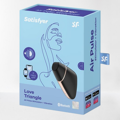 Satisfyer succionador de clítoris con vibración "Love Triangle" negro (con app)