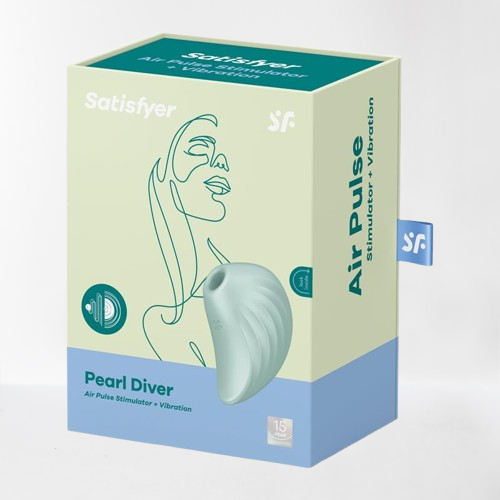 Satisfyer succionador de clítoris con vibración "Pearl Diver" menta