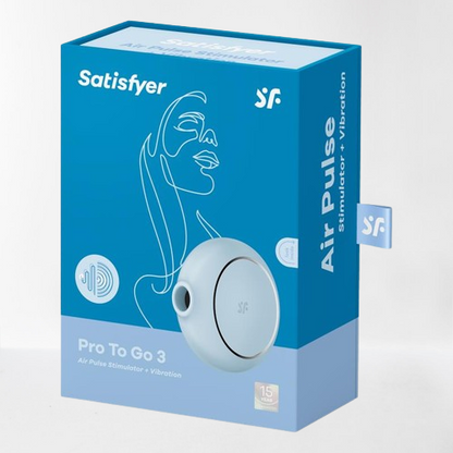 Satisfyer succionador de clítoris con vibración "Pro To Go 3" azul