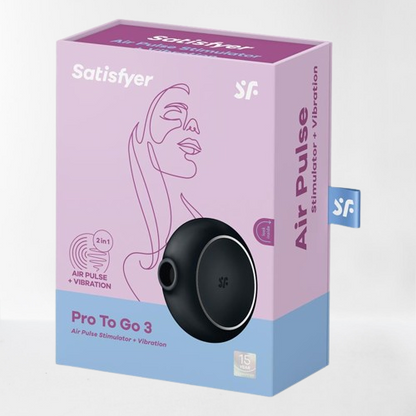 Satisfyer succionador de clítoris con vibración "Pro To Go 3" negro
