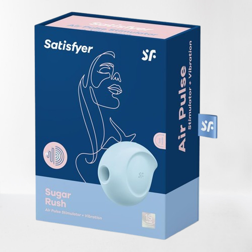 Satisfyer succionador de clítoris con vibración "Sugar Rush"  azul