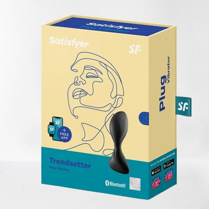 Satisfyer plug anal con vibración y app "Trendsetter" - Negro