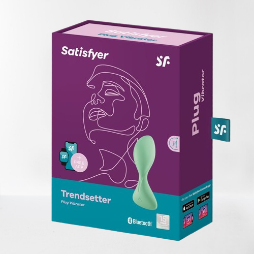 Satisfyer plug anal con vibración y app "Trendsetter" - Verde claro