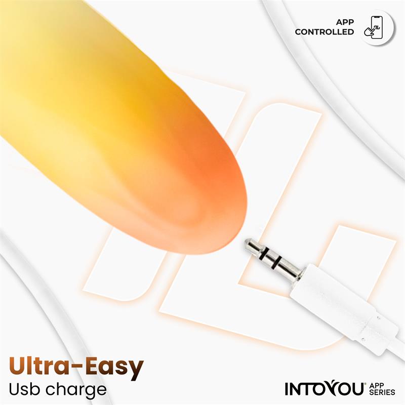Intoyou huevo vibrador de silicona doble capa amarillo/naranja (con app)