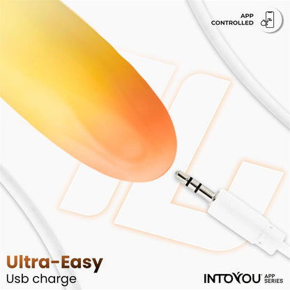 Intoyou huevo vibrador de silicona doble capa amarillo/naranja (con app)