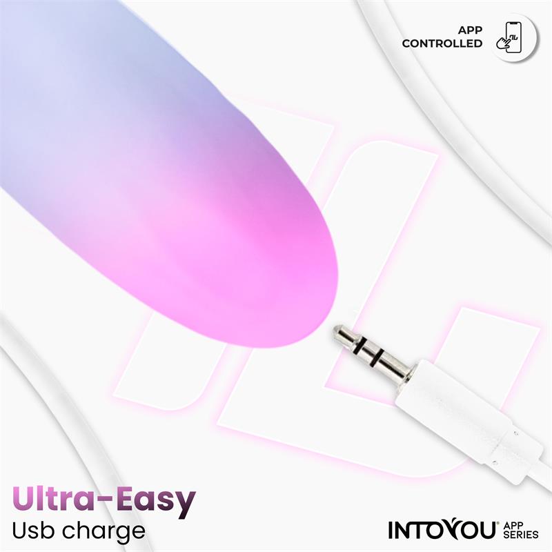 Intoyou huevo vibrador de silicona doble capa rosa/azul (con app)