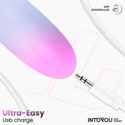 Intoyou huevo vibrador de silicona doble capa rosa/azul (con app)