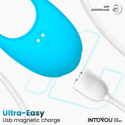 Intoyou anillo vibrador "Ringo" azul (con app)