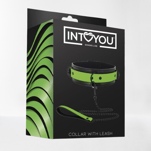 Intoyou "Shining Line" collar con correa (brilla en la oscuridad)