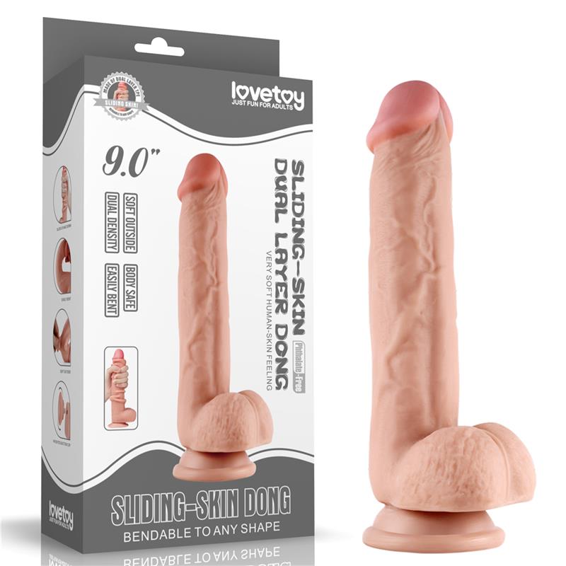 Lovetoy dildo con Piel Retractil 9 Natural