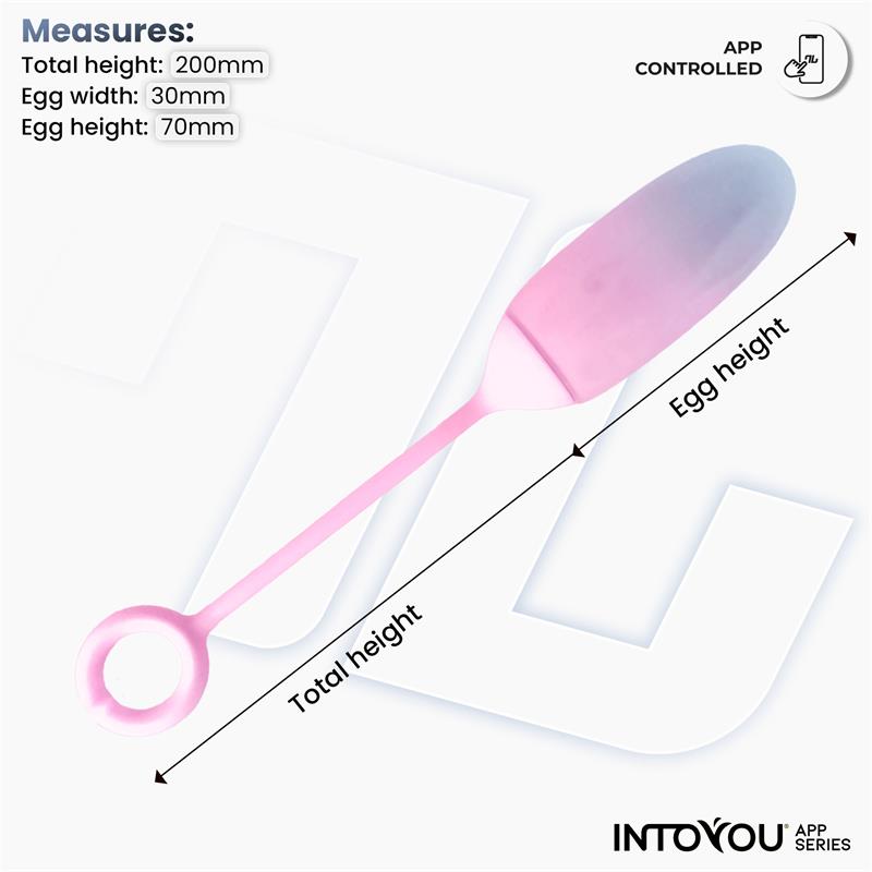 Intoyou huevo vibrador de silicona doble capa azul/rosa (con app)