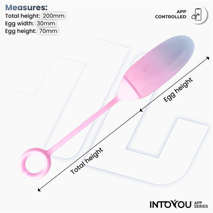 Intoyou huevo vibrador de silicona doble capa azul/rosa (con app)