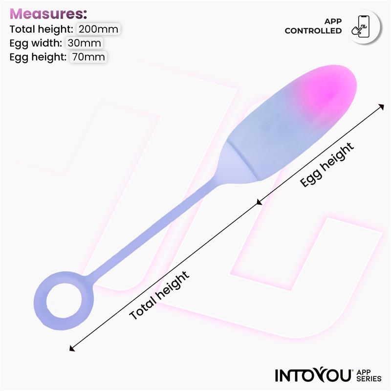 Intoyou huevo vibrador de silicona doble capa rosa/azul (con app)