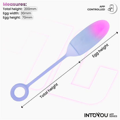Intoyou huevo vibrador de silicona doble capa rosa/azul (con app)