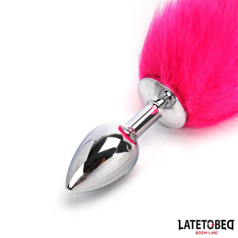 LateToBed "BDSM Line" plug anal con cola hot pink 40 cm