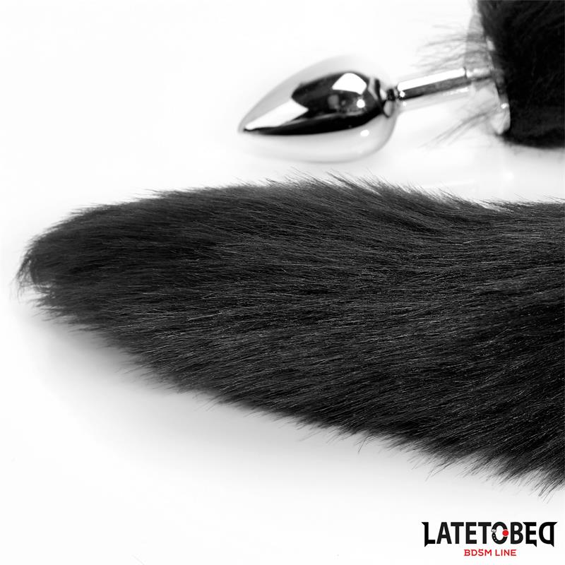 LateToBed "BDSM Line" plug anal con cola negro 40 cm