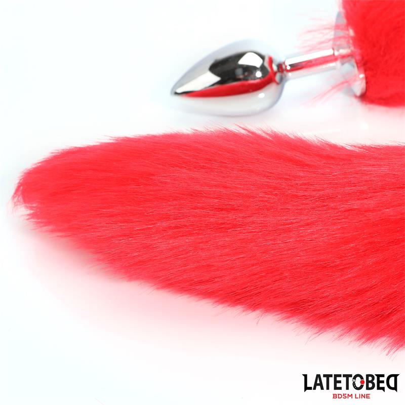 LateToBed "BDSM Line" plug anal con cola rojo 40 cm
