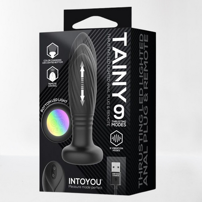 Intoyou plug anal con thrusting, vibración y luces led "Tainy"