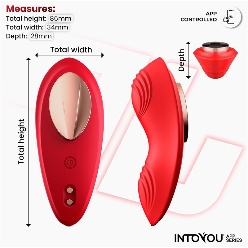 Intoyou vibrador de braguita rojo (con app)