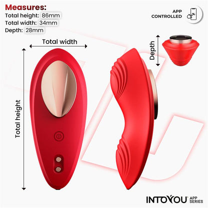 Intoyou vibrador de braguita rojo (con app)