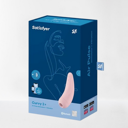 Satisfyer succionador de clítoris con vibración "Curvy 2+" rosa (con app)