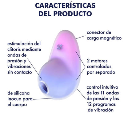 Satisfyer succionador de clítoris con vibración "Pixie Dust" violeta/rosa