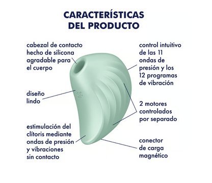 Satisfyer succionador de clítoris con vibración "Pearl Diver" menta