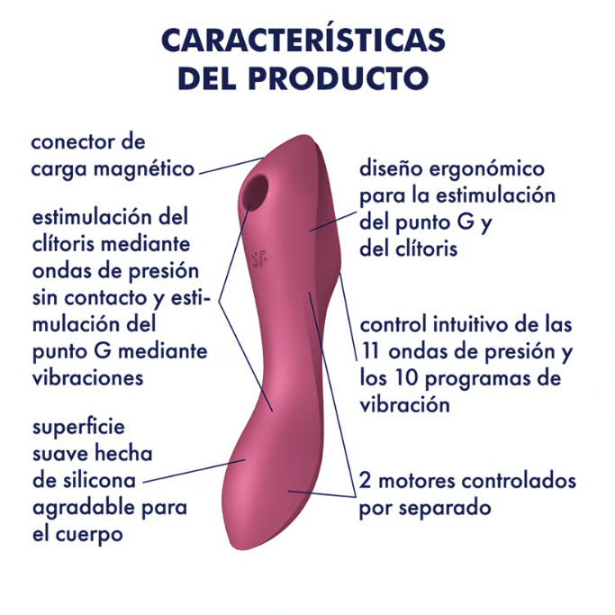 Satisfyer succionador de clítoris con vibración "Curvy Trinity 3" rojo