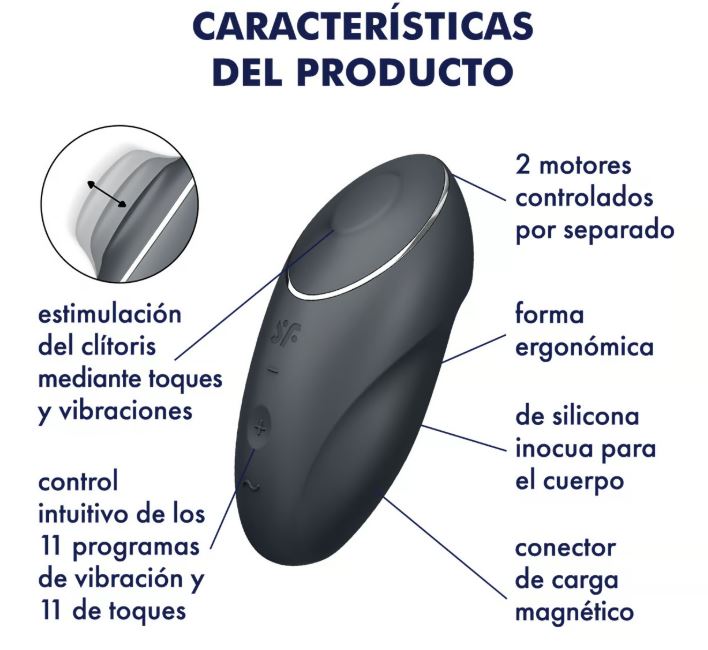 Satisfyer vibrador con tapping "Tap and Climax 1" negro