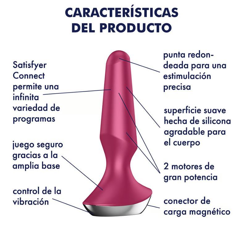 Satisfyer plug anal con vibración "Plug-ilicious 2" lila (con app)