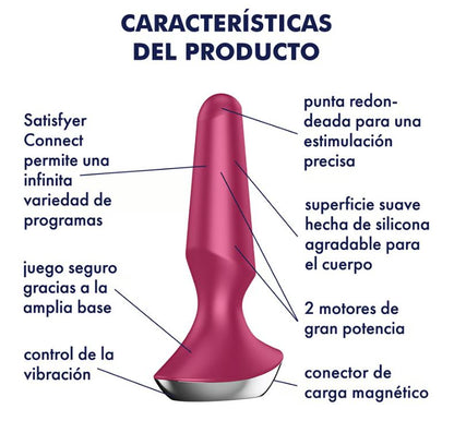 Satisfyer plug anal con vibración "Plug-ilicious 2" lila (con app)