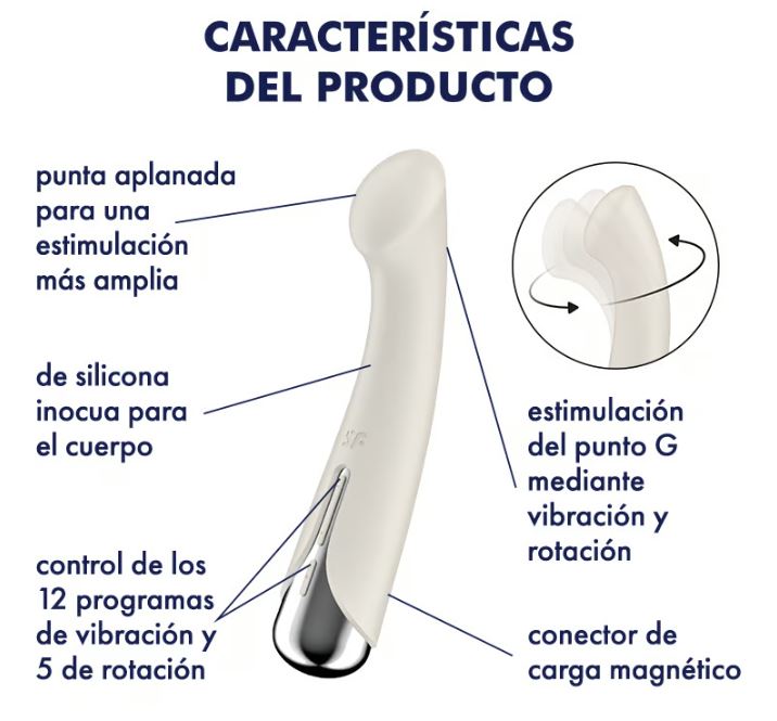 Satisfyer vibrador con rotación "Spinning G-Spot 1" beige