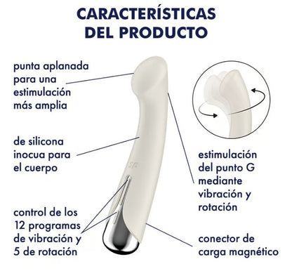 Satisfyer vibrador con rotación "Spinning G-Spot 1" beige