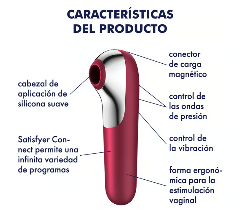 Satisfyer succionador de clítoris con vibración "Dual Love" rojo (con app)