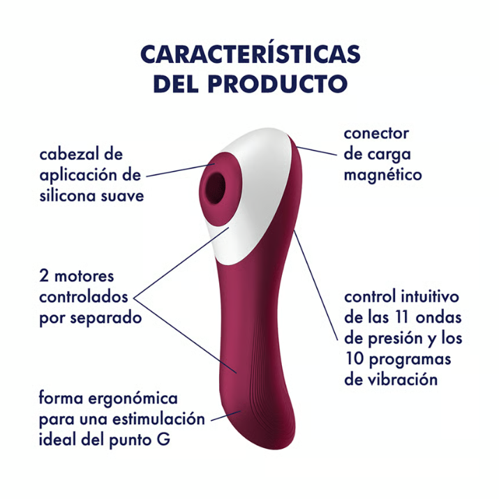 Satisfyer succionador de clítoris con vibración "Dual Crush" rojo