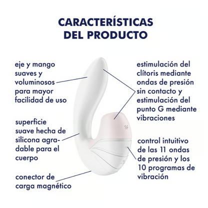 Satisfyer succionador de clítoris con vibración "Supernova" blanco
