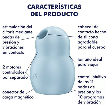 Satisfyer succionador clítoris con vibración "Pro To Go 1" azul