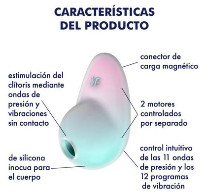 Satisfyer succionador de clítoris con vibración "Pixie Dust" menta/rosa