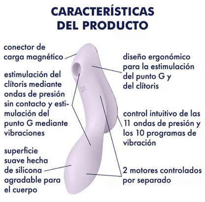 Satisfyer succionador de clítoris con vibración "Curvy Trinity 2" violeta