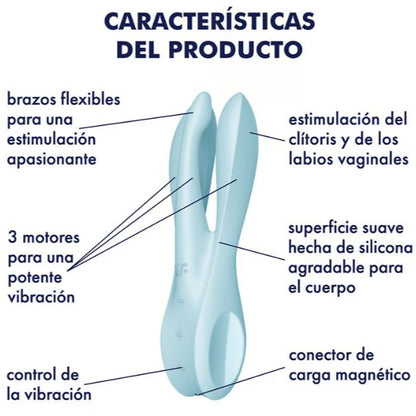 Satisfyer vibrador "Threesome 1" azul
